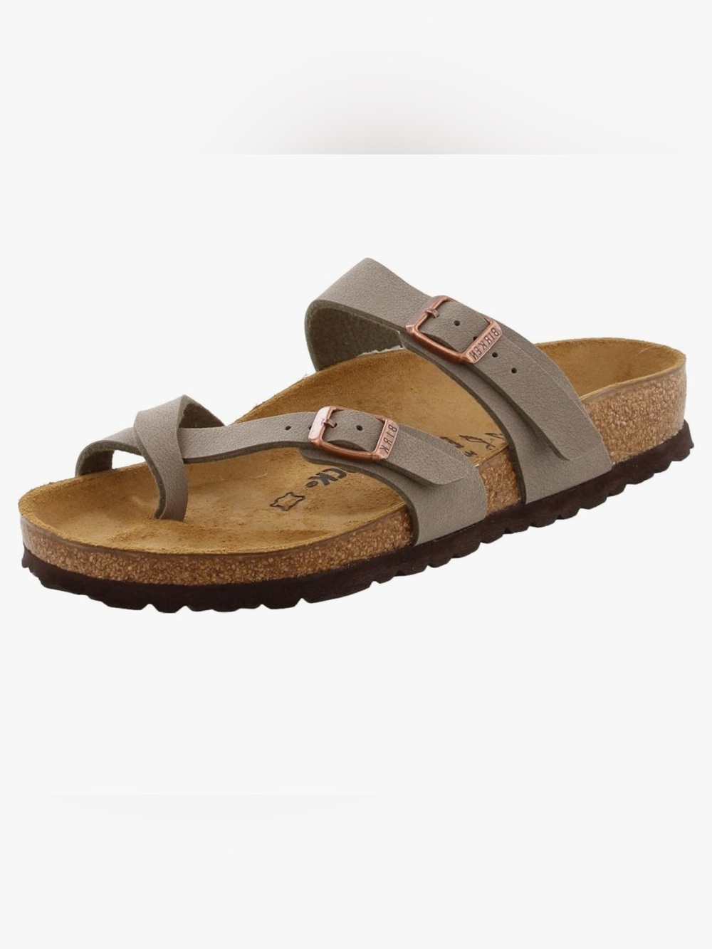 NWT Birkenstock Mayari Birko-Flor Sandals Stone Gray Size 39 US 8-8.5 - Picture 3 of 13